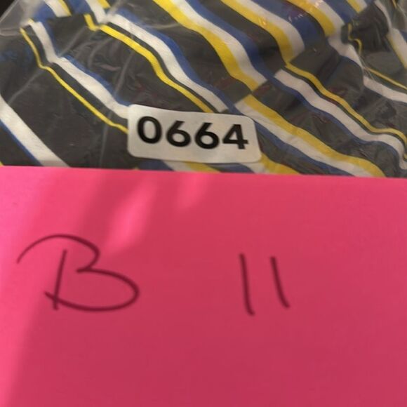 Calvin Klein Sleeveless Bold Stripes/Geometric Print Blouse Size Large Petite - Picture 8 of 8